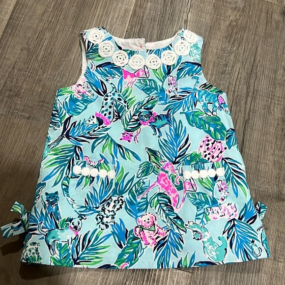 Lilly Pulitzer Other - Lilly Pulitzer Shift Dress Seasalt Blue Barking Up The Palm Tree size 6-12M